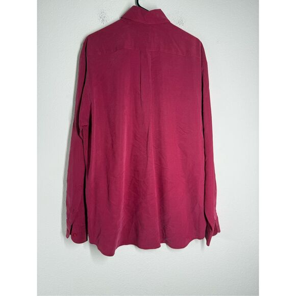 Ted Baker London Soft Polyamide Blend Burgundy Button Up Shirt Mens Size 3 - Picture 5 of 11